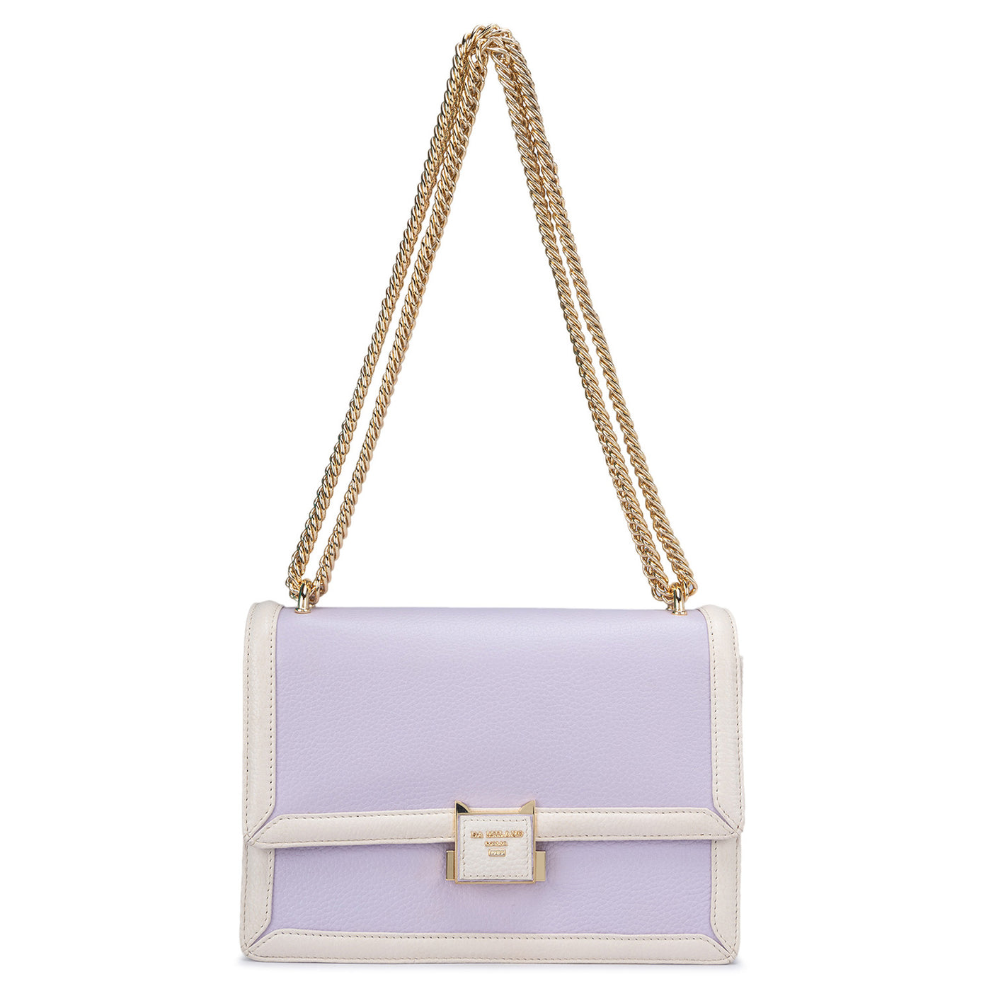 Medium Wax Leather Shoulder Bag - Lilac