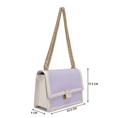 Medium Wax Leather Shoulder Bag - Lilac