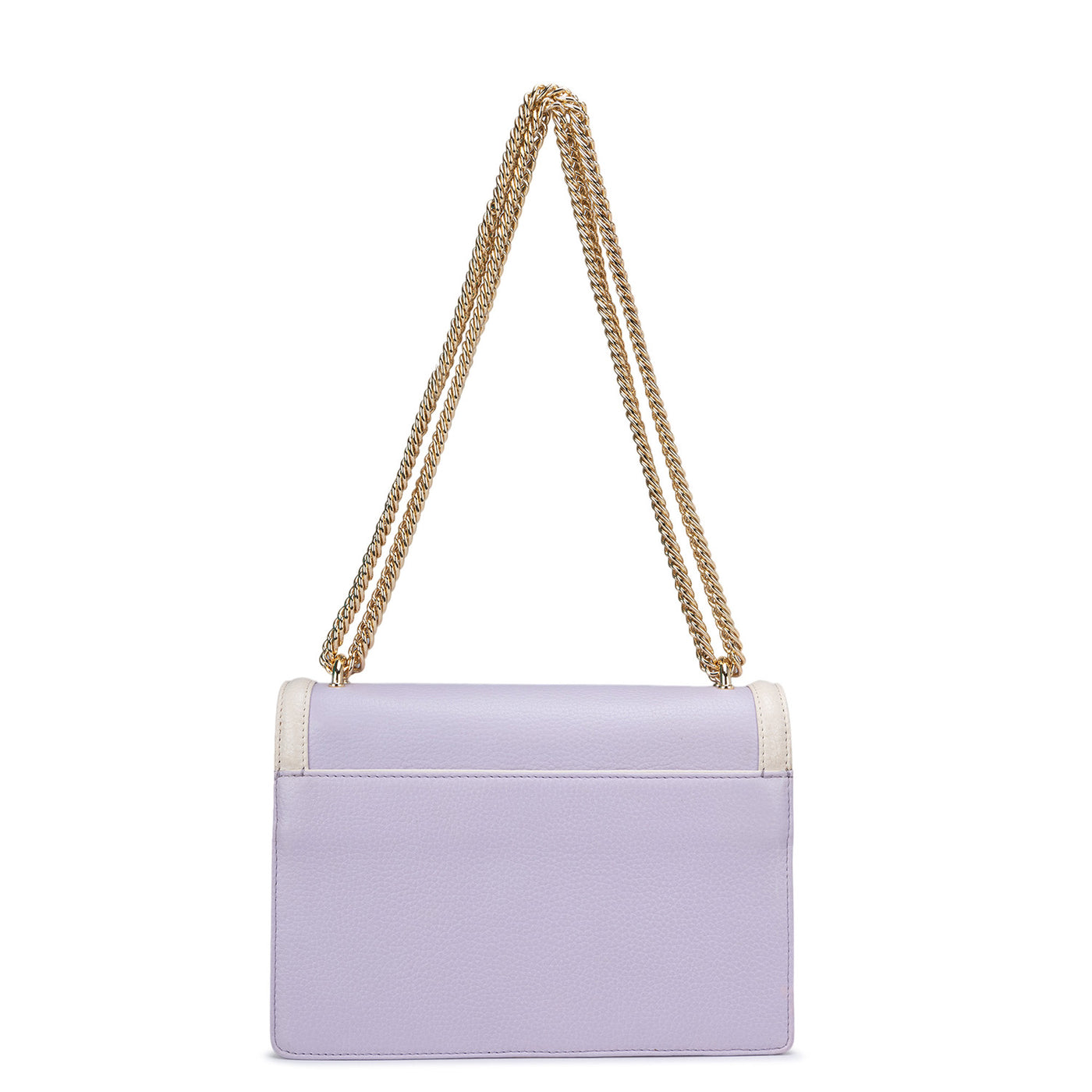 Medium Wax Leather Shoulder Bag - Lilac