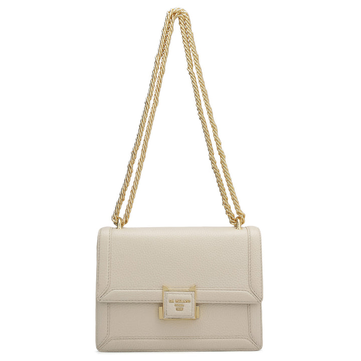 Small Wax Leather Shoulder Bag - Butter