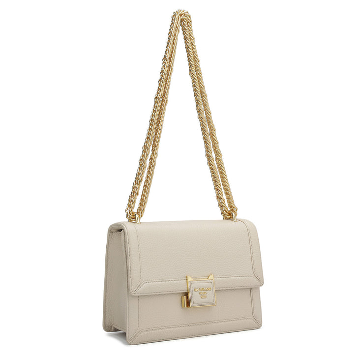 Small Wax Leather Shoulder Bag - Butter