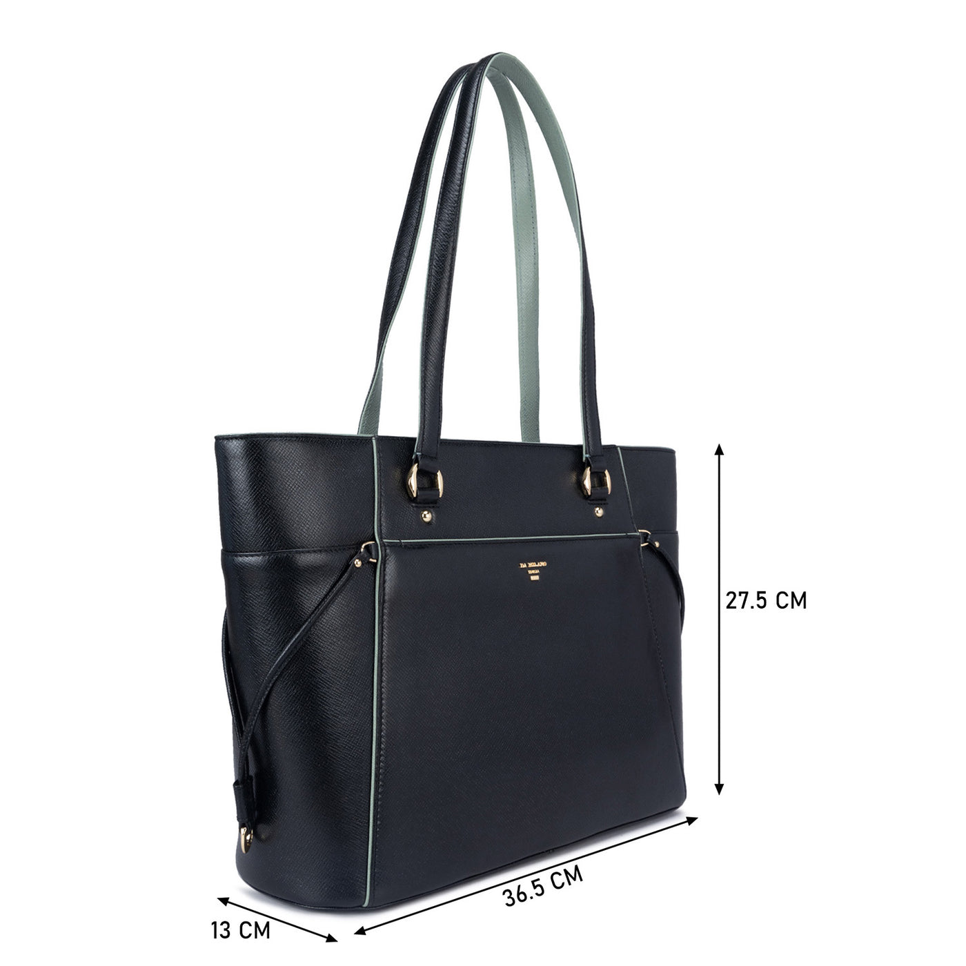 Large Franzy Leather Tote  - Black