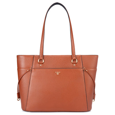 Large Franzy Leather Tote  - Rust