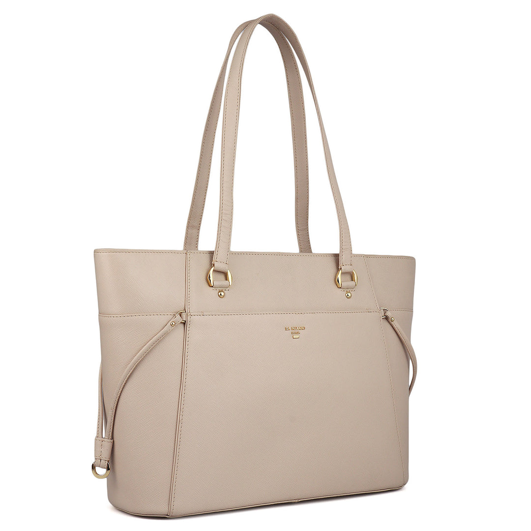Large Saffiano Leather Tote - Powder Pink