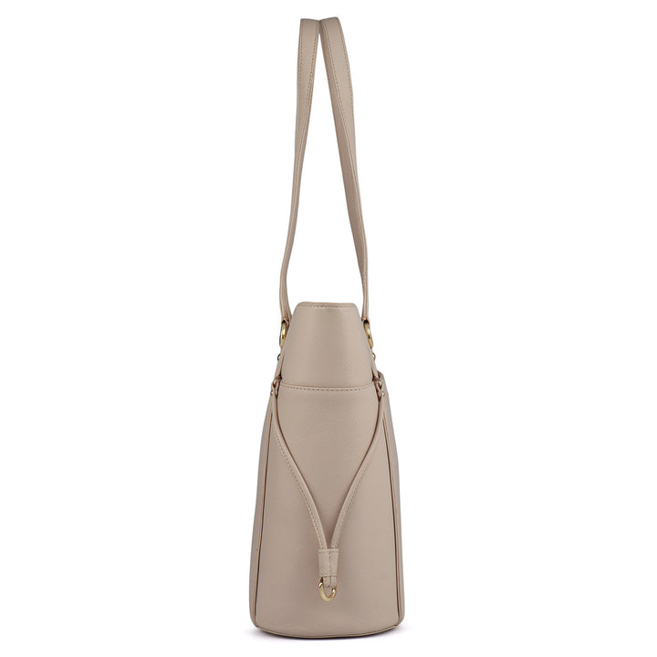 Large Saffiano Leather Tote - Powder Pink