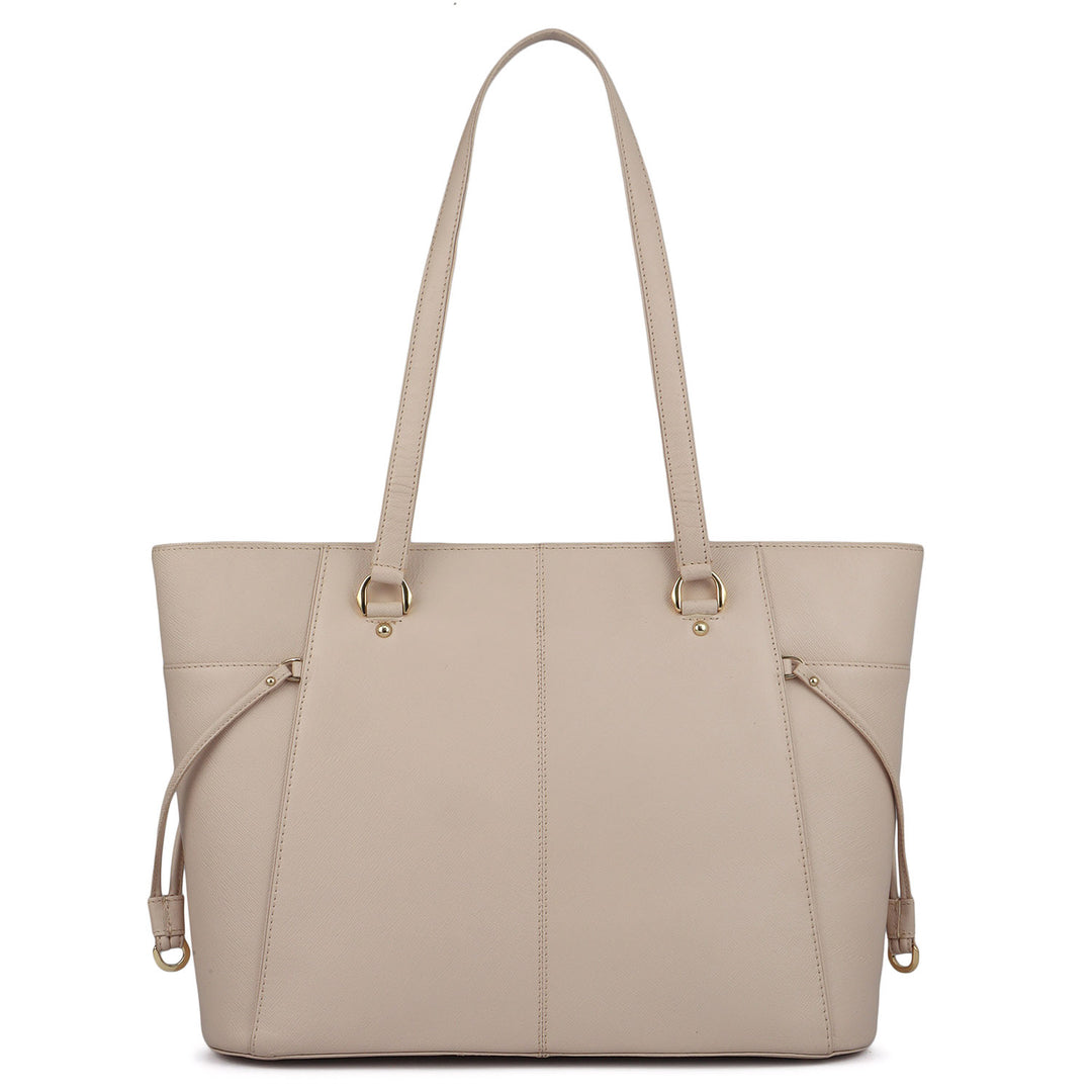 Large Saffiano Leather Tote - Powder Pink