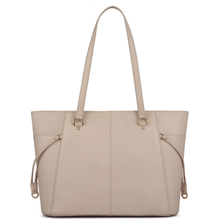 Large Saffiano Leather Tote - Powder Pink
