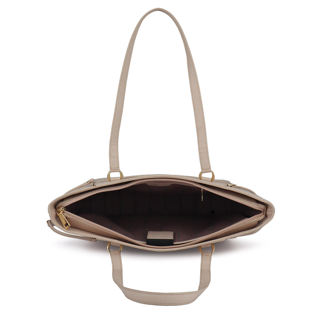 Large Saffiano Leather Tote - Powder Pink