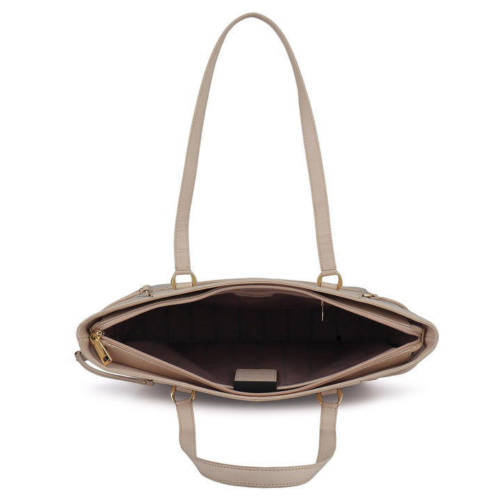 Large Saffiano Leather Tote - Powder Pink