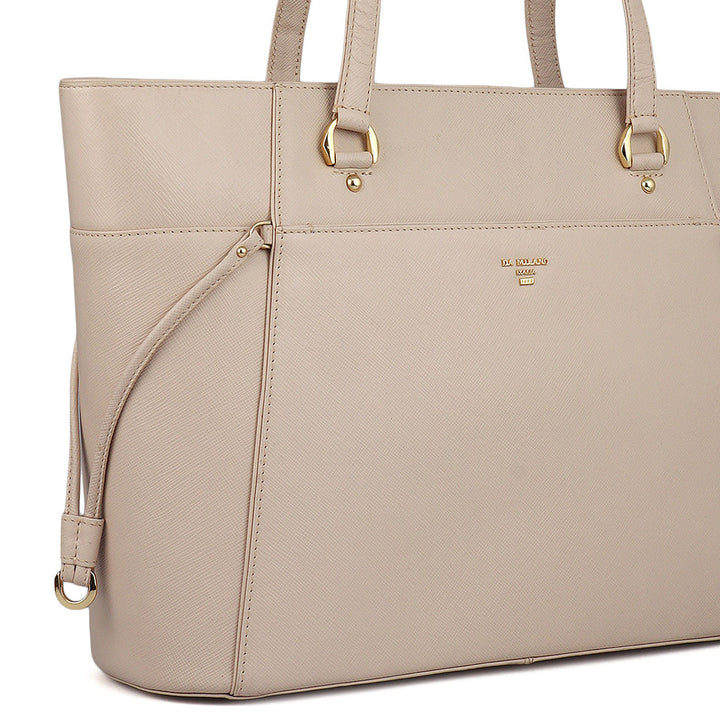 Large Saffiano Leather Tote - Powder Pink