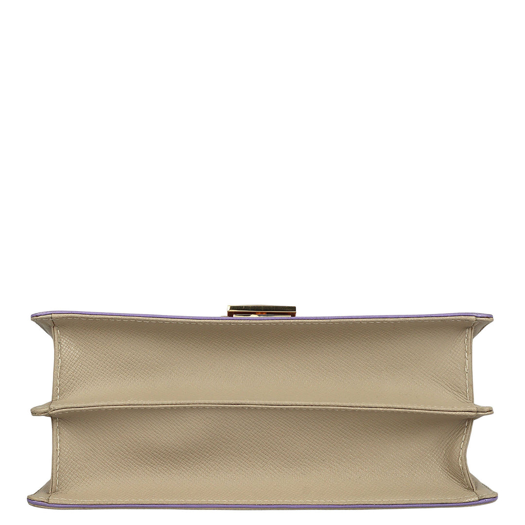Small Franzy Leather Satchel - Chalk