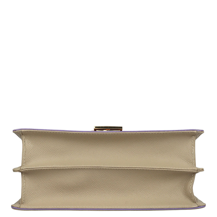 Small Franzy Leather Satchel - Chalk