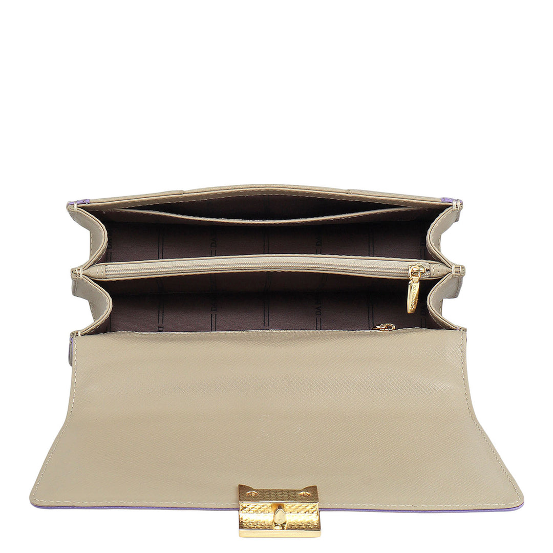 Small Franzy Leather Satchel - Chalk