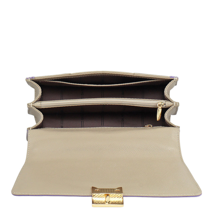 Small Franzy Leather Satchel - Chalk