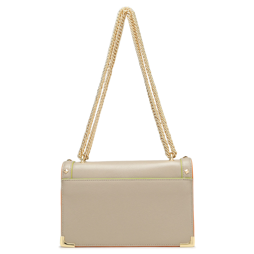 Small Franzy Leather Shoulder Bag - Chalk