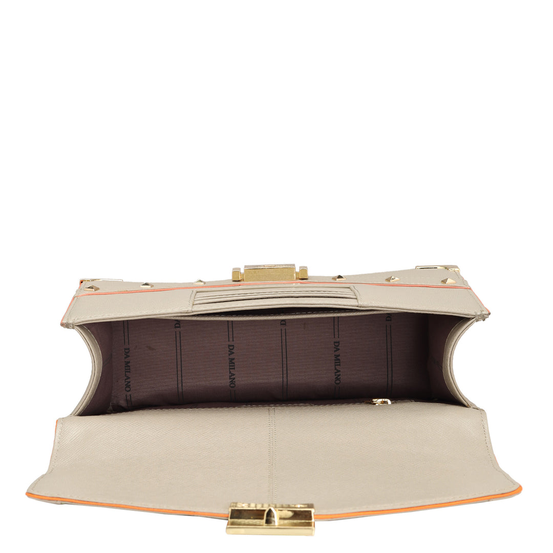 Small Franzy Leather Shoulder Bag - Chalk