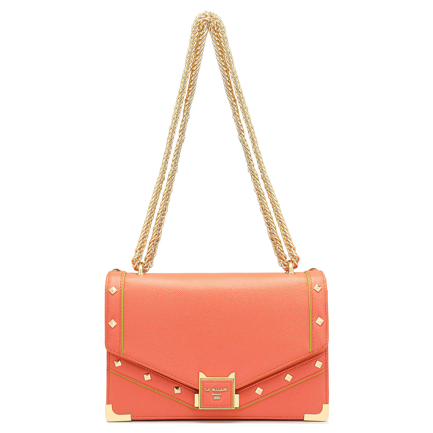 Small Franzy Leather Shoulder Bag - Salmon