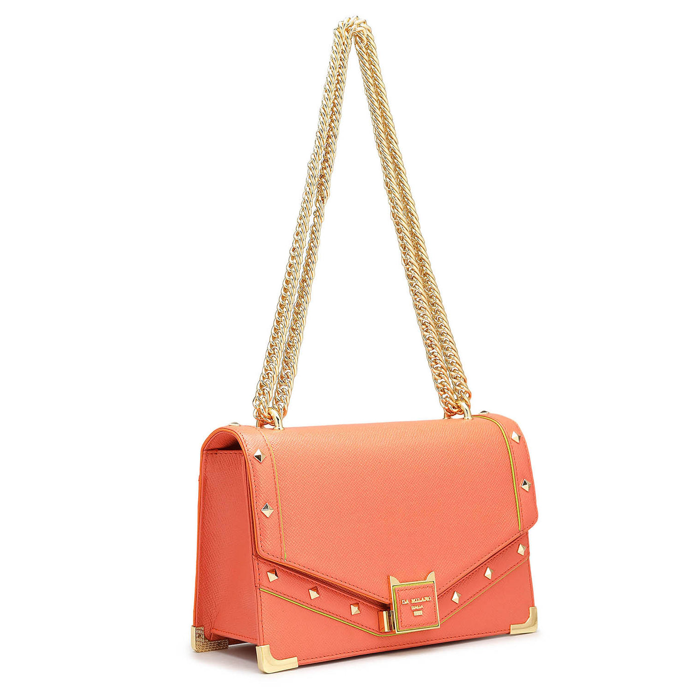 Small Franzy Leather Shoulder Bag - Salmon