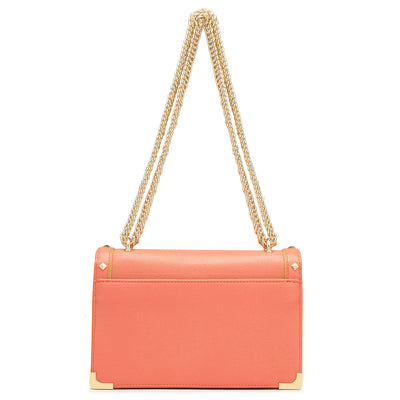 Small Franzy Leather Shoulder Bag - Salmon
