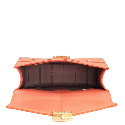 Small Franzy Leather Shoulder Bag - Salmon