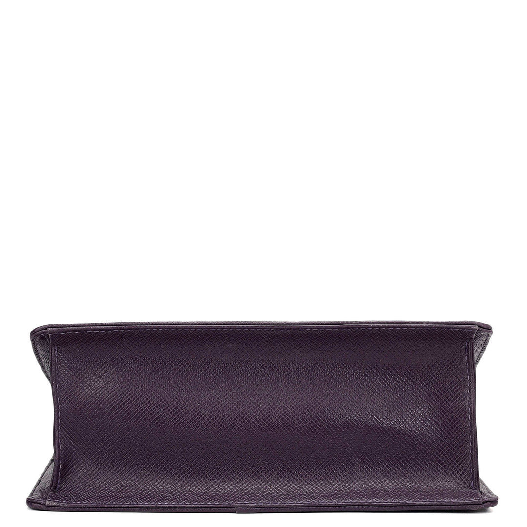 Small Croco Leather Shoulder Bag - Grapevine