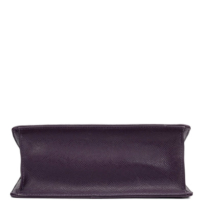 Small Croco Leather Shoulder Bag - Grapevine