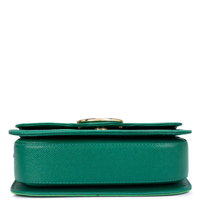 Small Ostrich Leather Shoulder Bag - Green