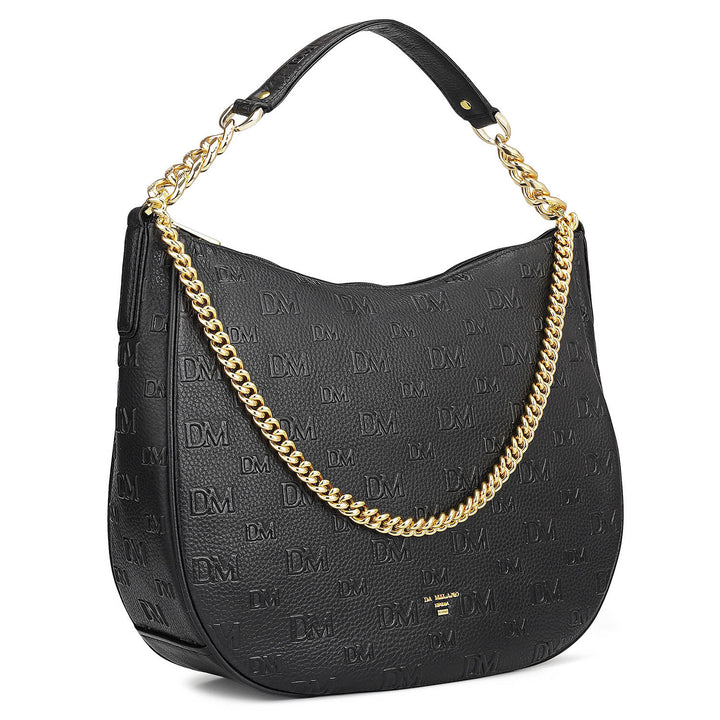 Medium Monogram Wax Leather Hobo - Black