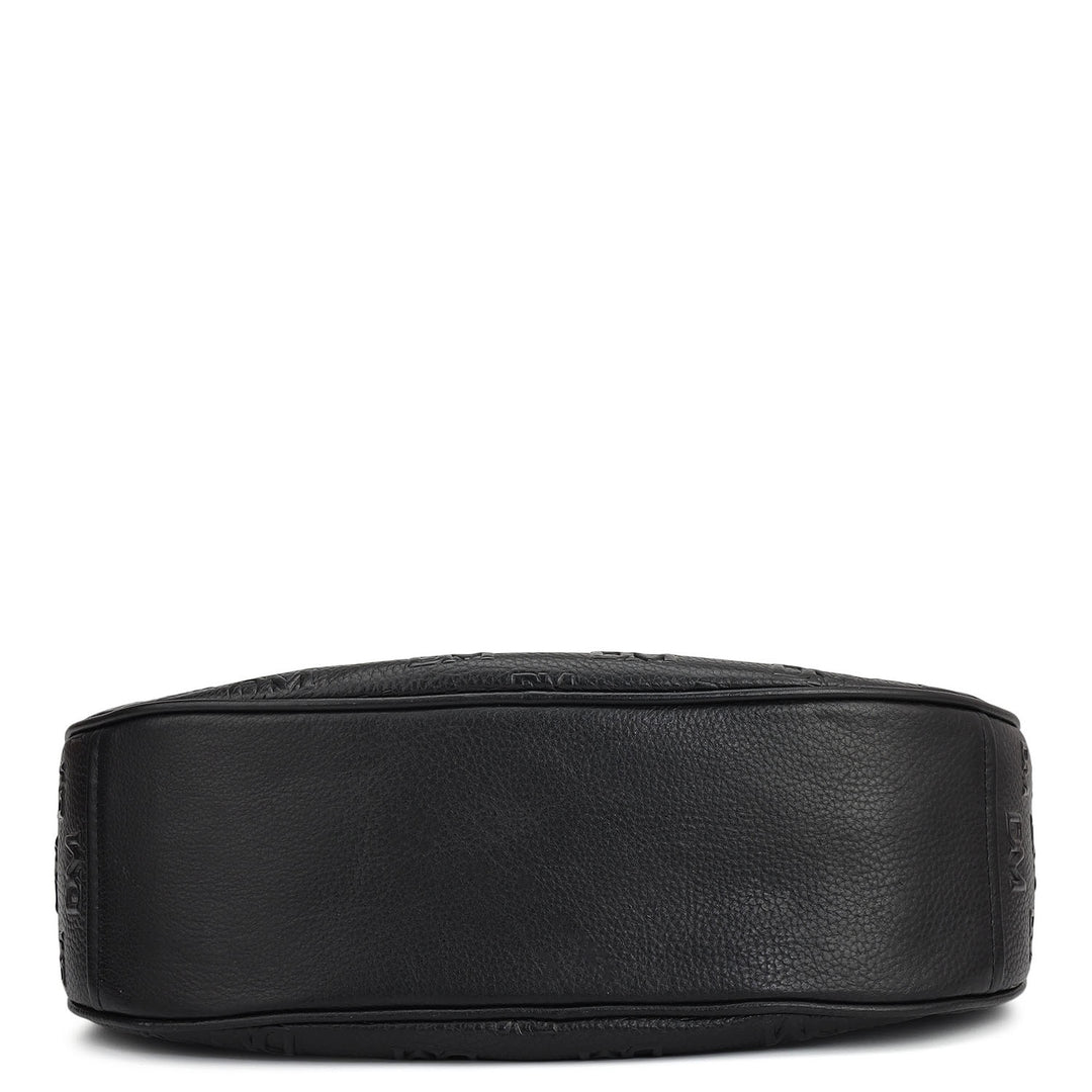 Medium Monogram Wax Leather Hobo - Black