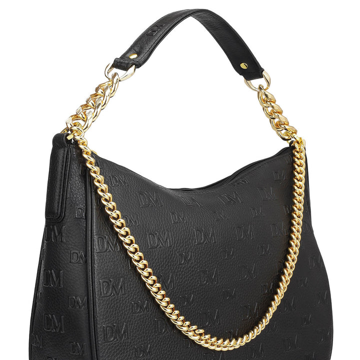 Medium Monogram Wax Leather Hobo - Black