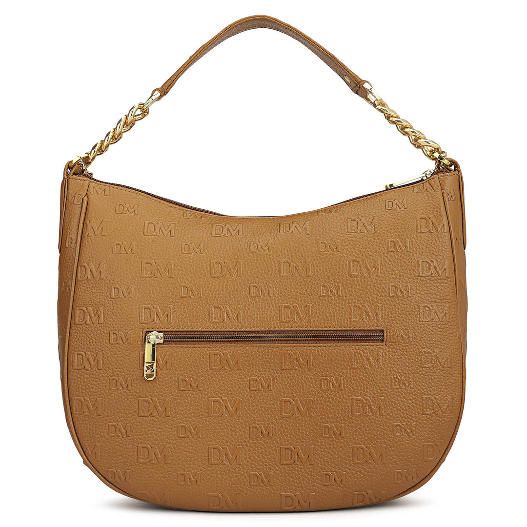 Medium Monogram Wax Leather Hobo - Caramel