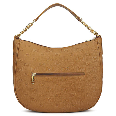 Medium Monogram Wax Leather Hobo - Caramel