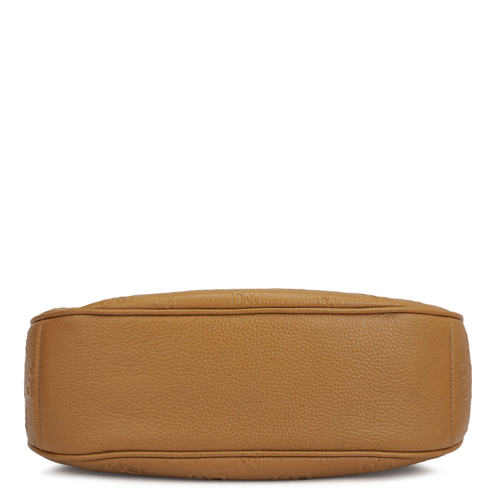 Medium Monogram Wax Leather Hobo - Caramel