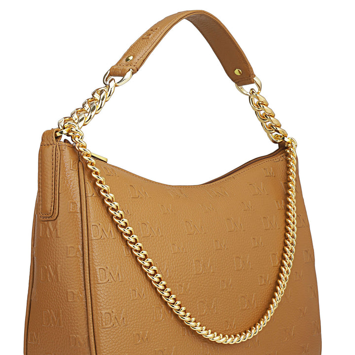 Medium Monogram Wax Leather Hobo - Caramel