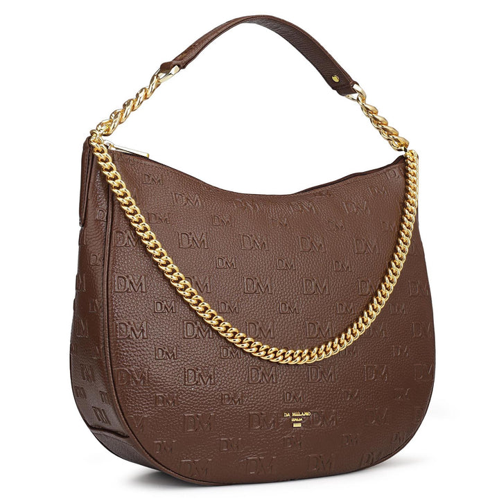 Medium Monogram Wax Leather Hobo - Espresso