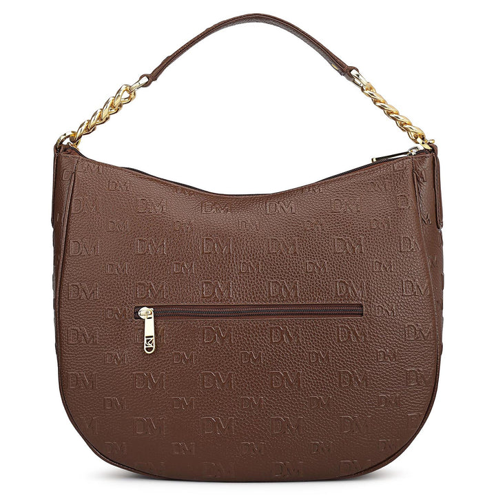 Medium Monogram Wax Leather Hobo - Espresso