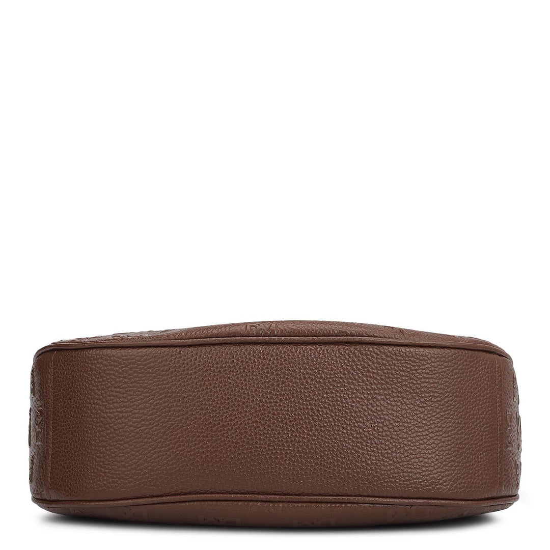 Medium Monogram Wax Leather Hobo - Espresso