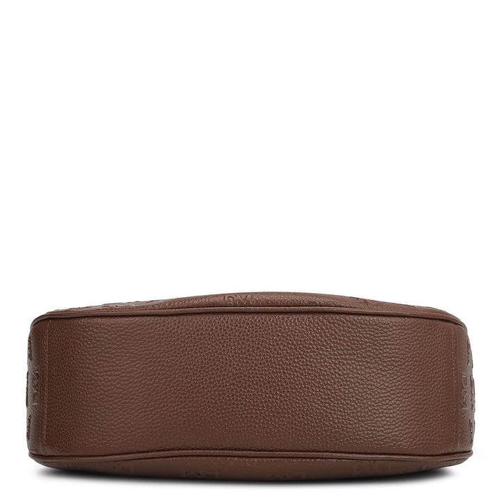 Medium Monogram Wax Leather Hobo - Espresso