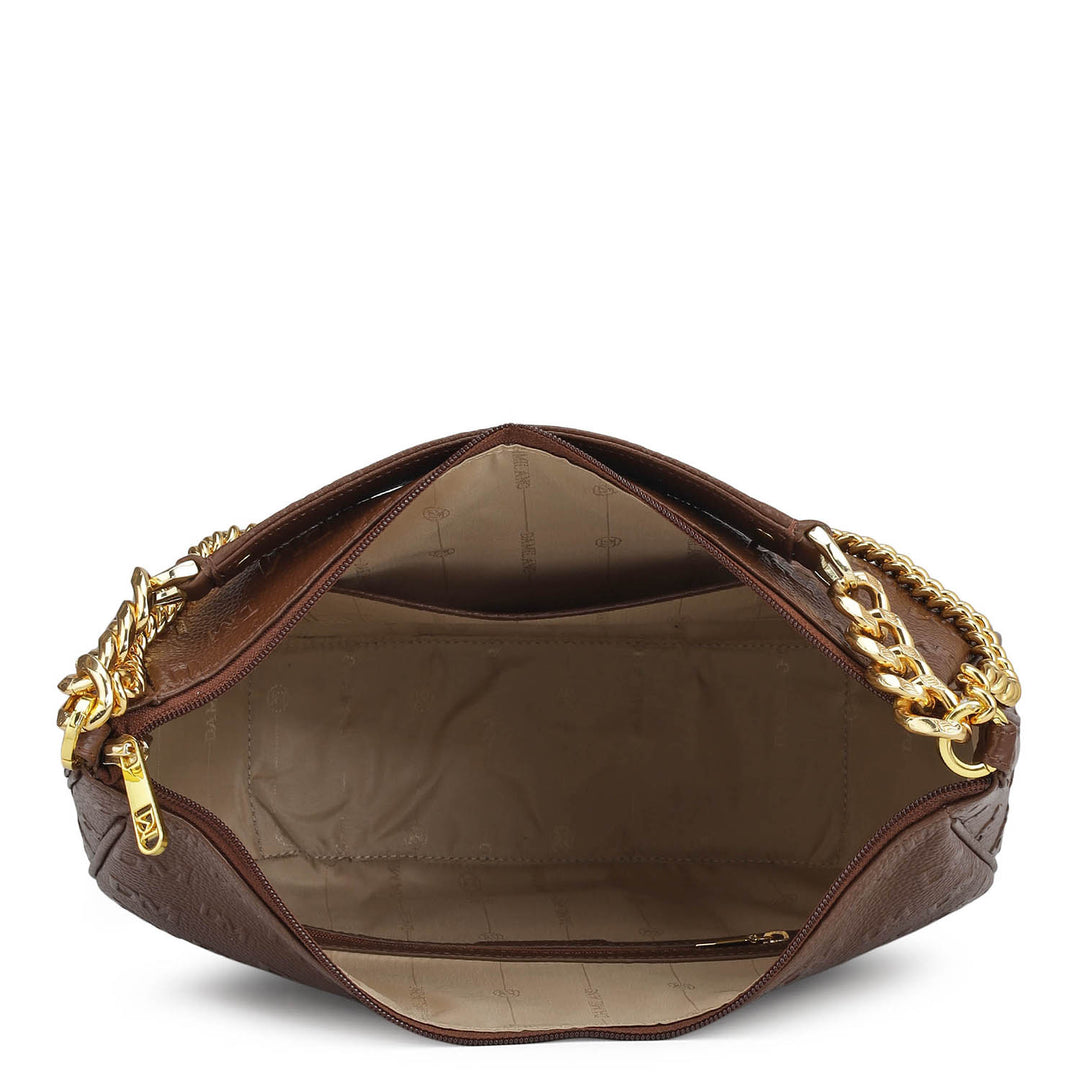 Medium Monogram Wax Leather Hobo - Espresso