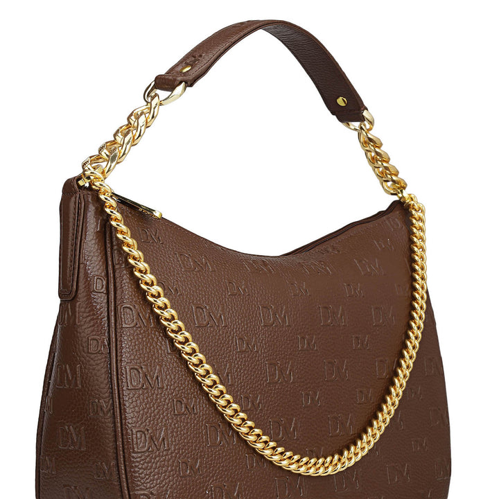 Medium Monogram Wax Leather Hobo - Espresso