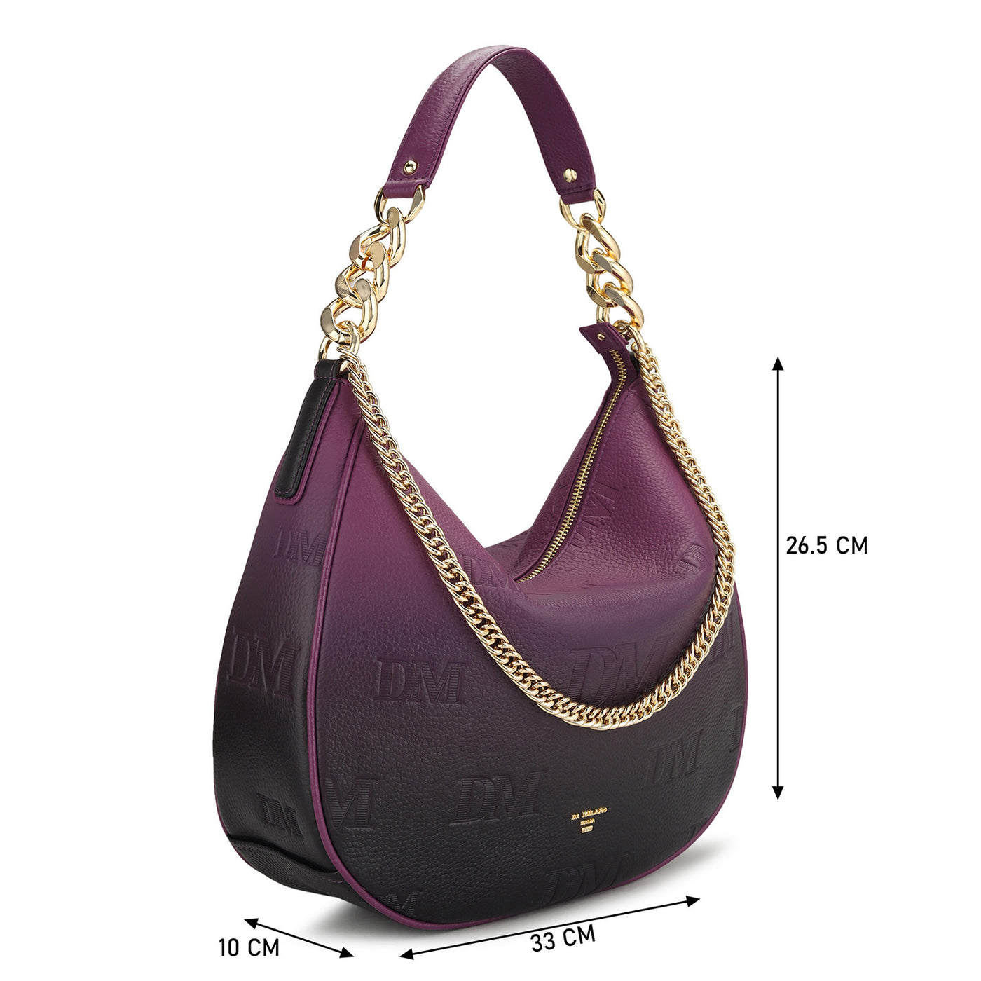 Medium Monogram Wax Leather Hobo Bag - Purple