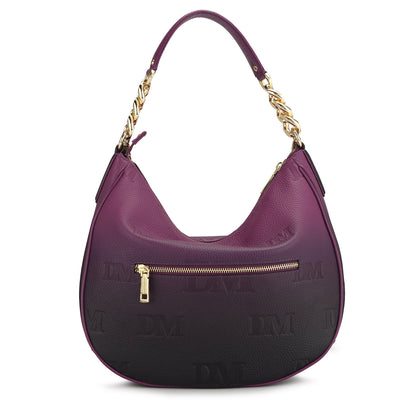 Medium Monogram Wax Leather Hobo Bag - Purple