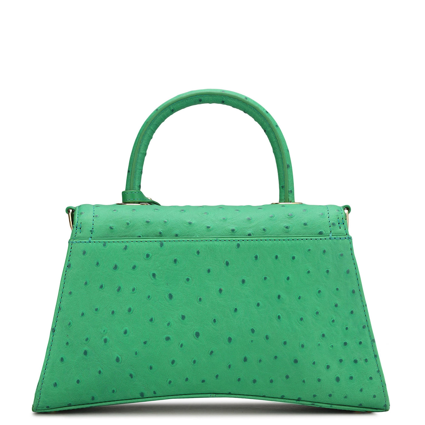 Small Ostrich Leather Satchel - Green