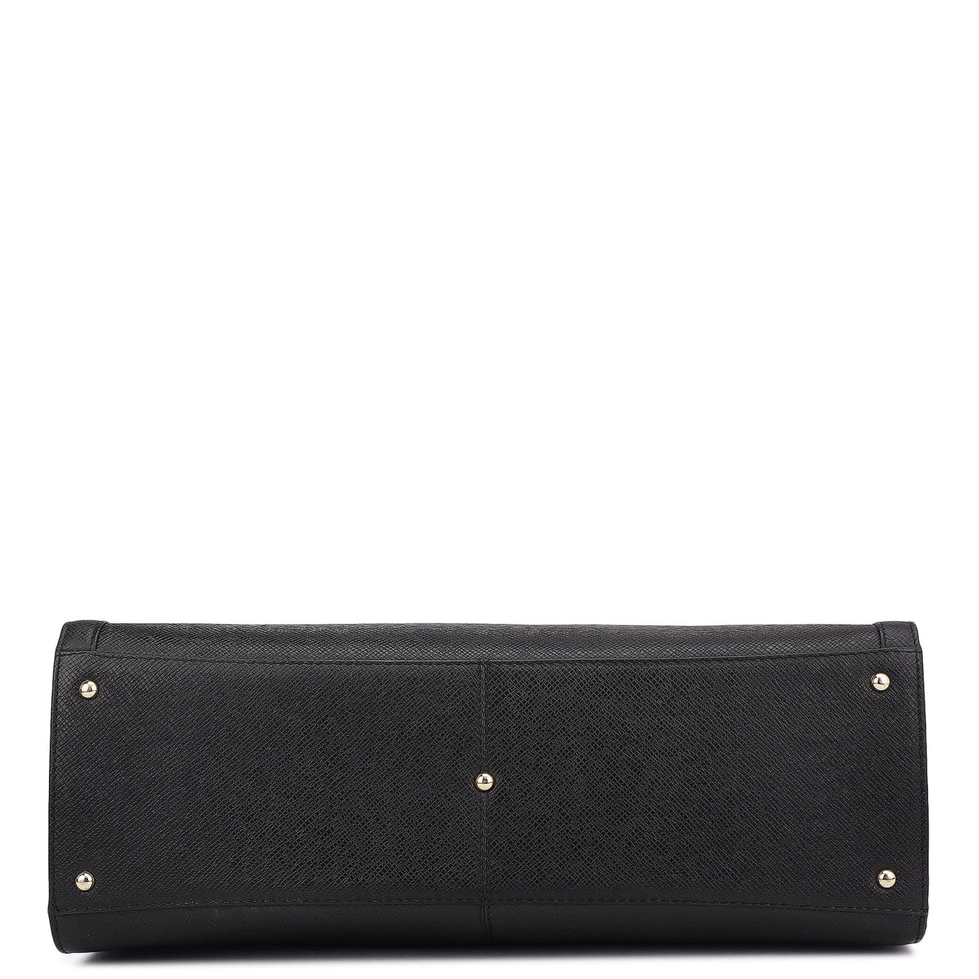 Large Franzy Leather Book Tote - Black