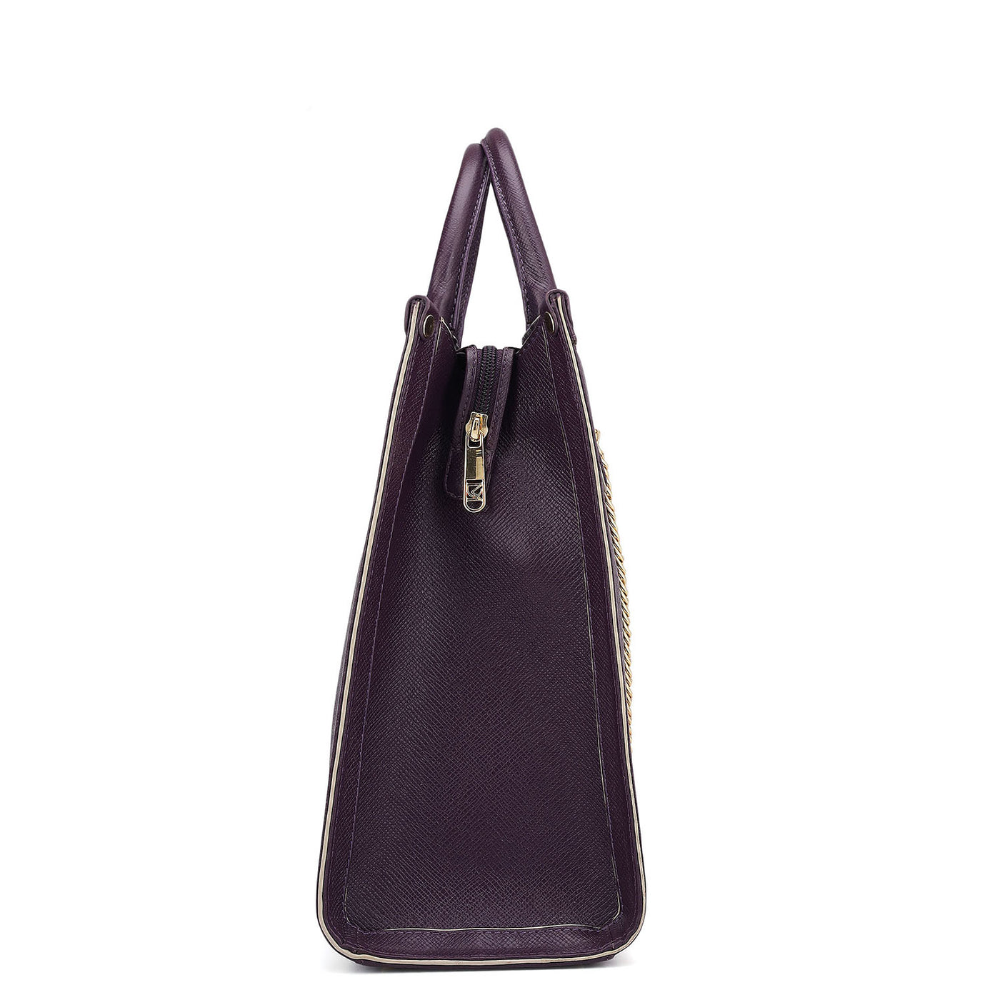 Large Franzy Leather Book Tote - Grapevine