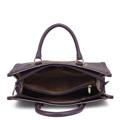 Large Franzy Leather Book Tote - Grapevine