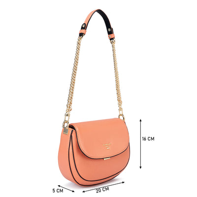 Small Franzy Leather Sling - Salmon