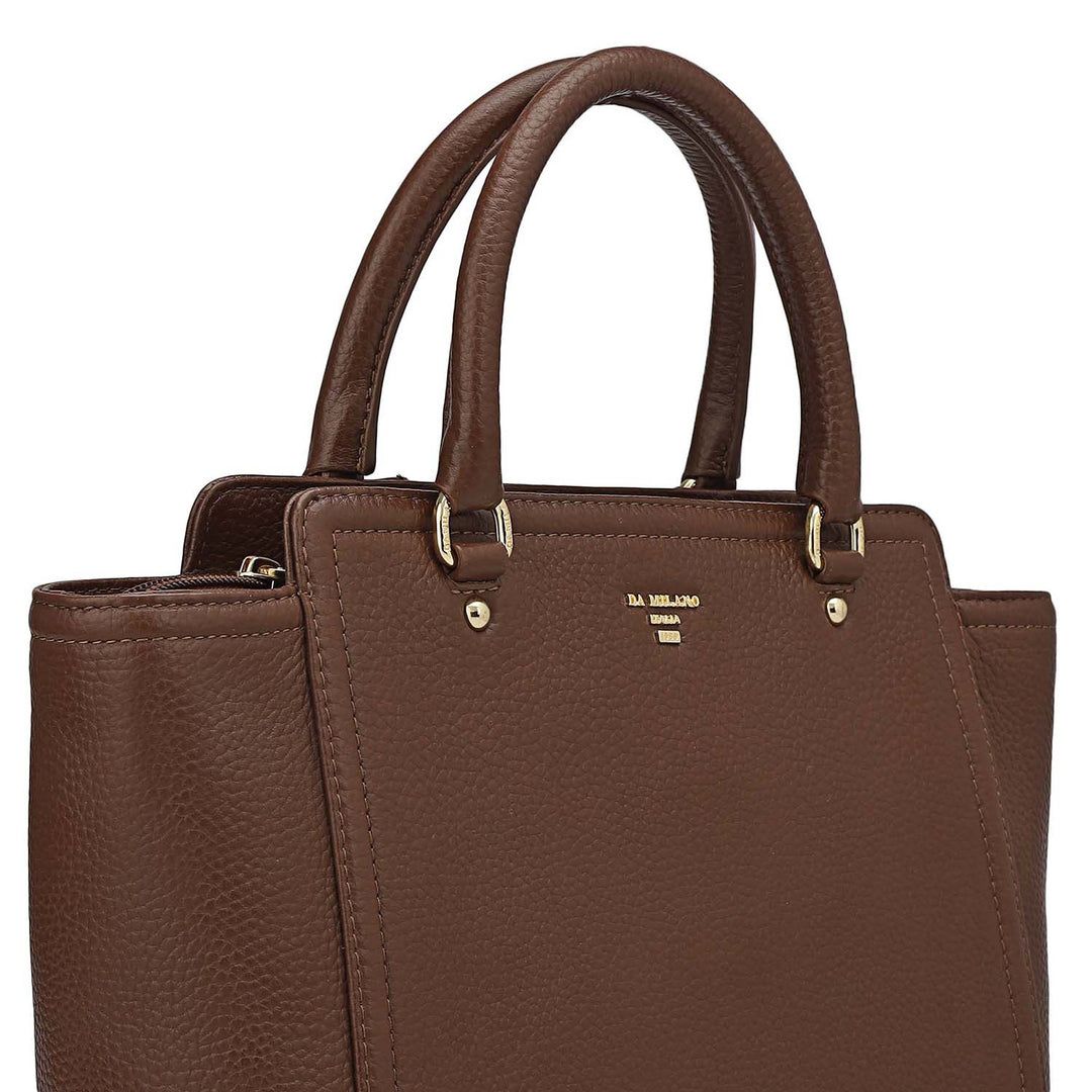 Medium Wax Leather Satchel - Espresso