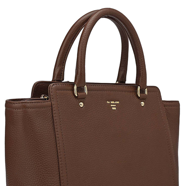 Medium Wax Leather Satchel - Espresso