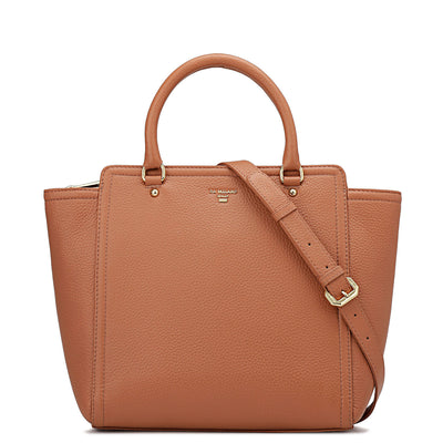 Medium Wax Leather Satchel - Feather